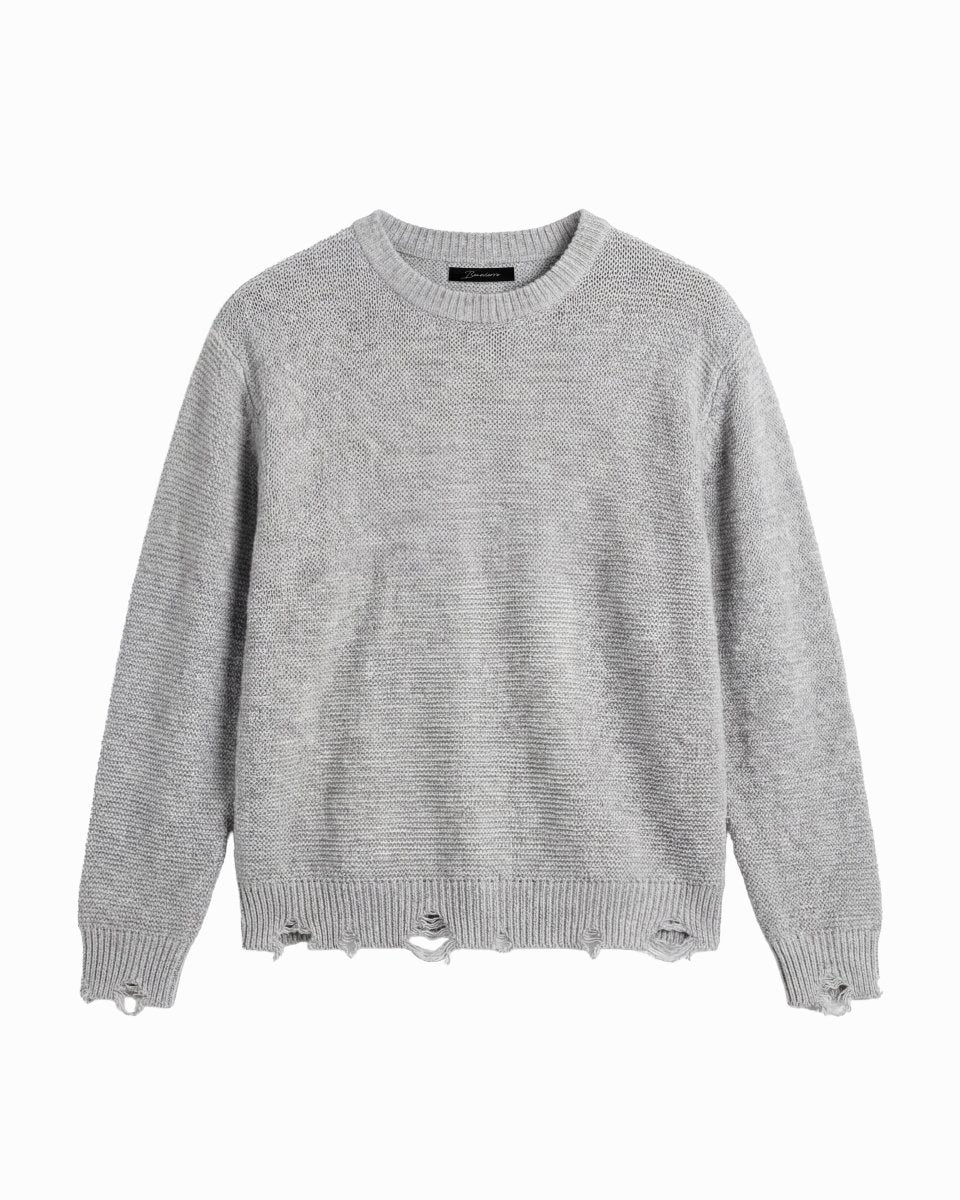 DAMAGE SWEATER GREY - Benevierre