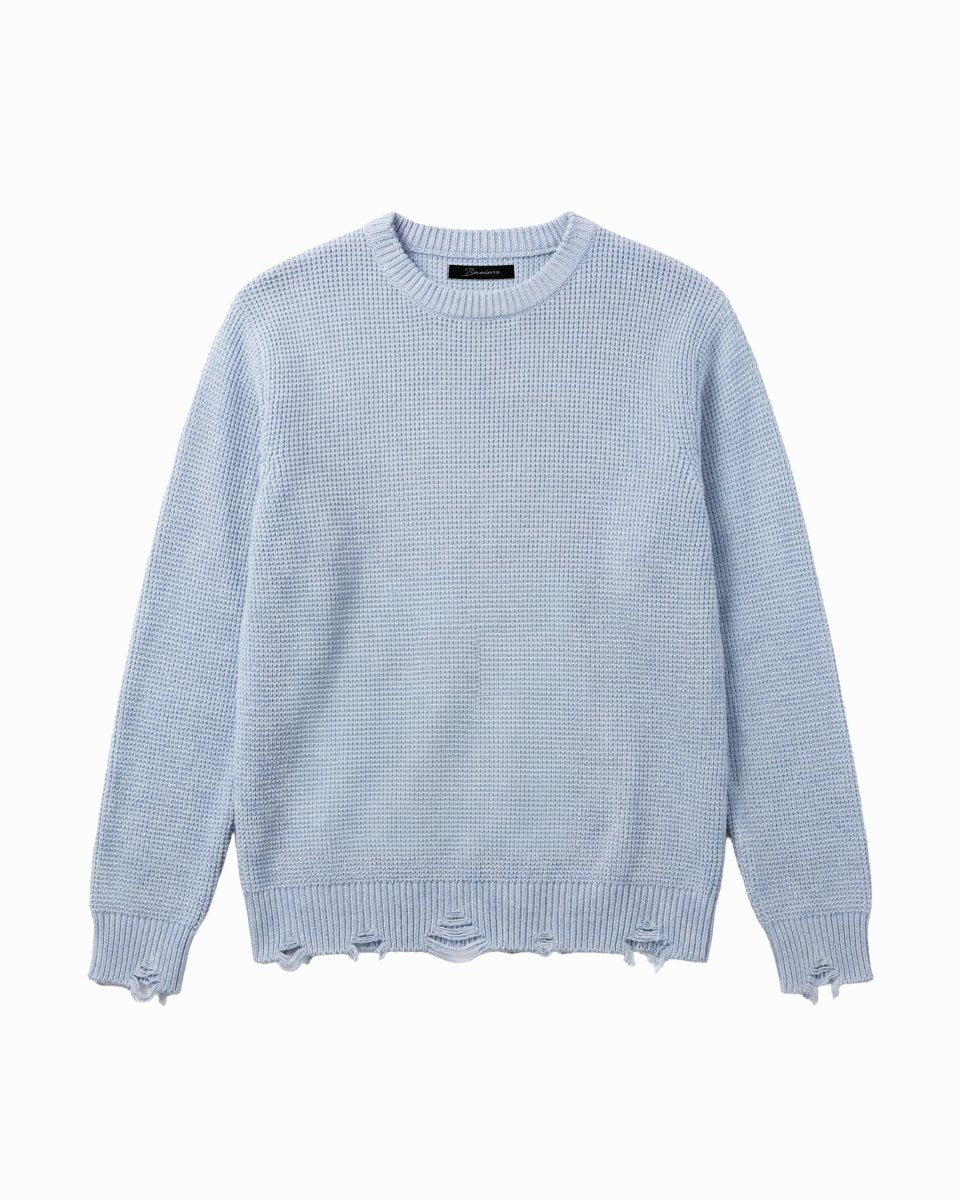 DAMAGE SWEATER LIGHT BLUE - Benevierre