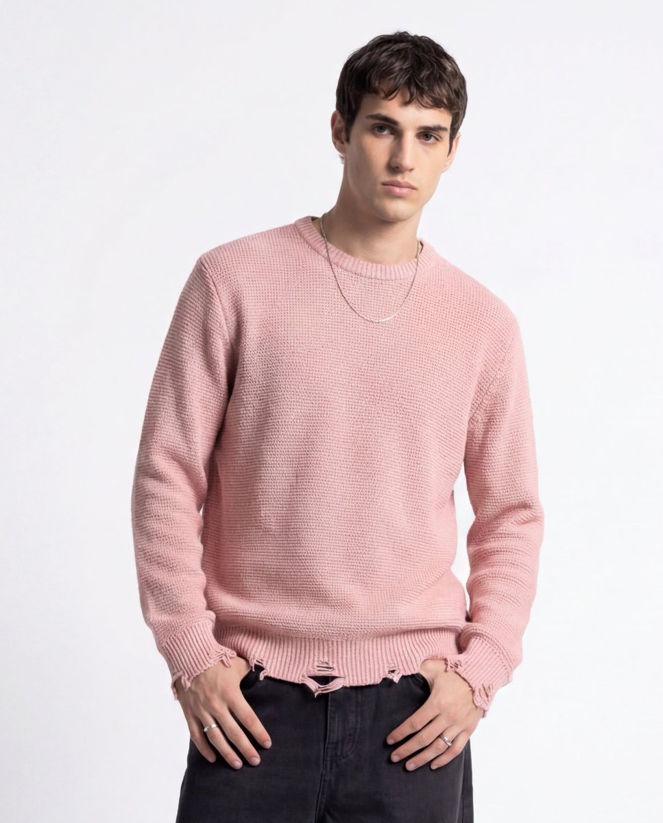 DAMAGE SWEATER PINK - Benevierre