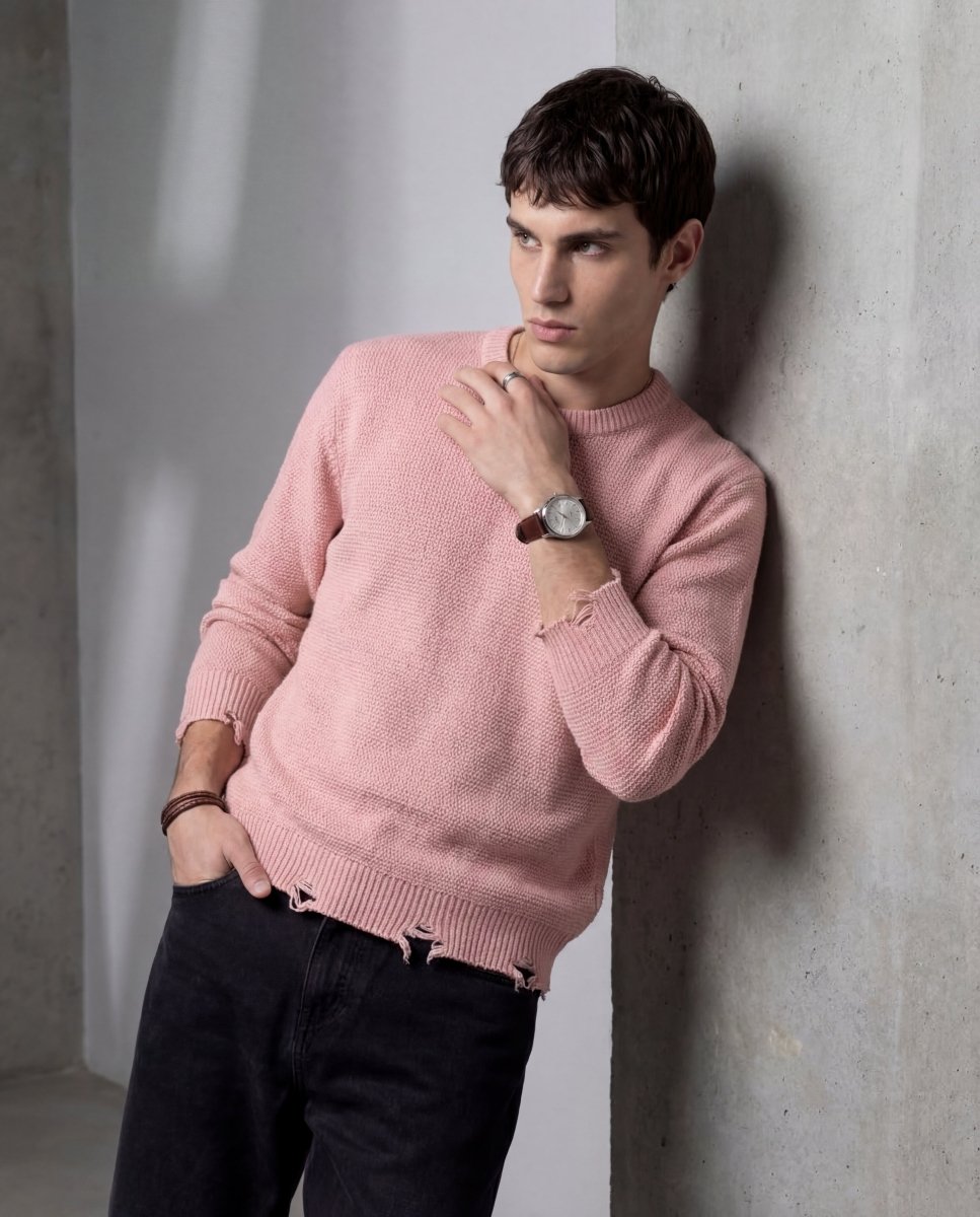 DAMAGE SWEATER PINK - Benevierre