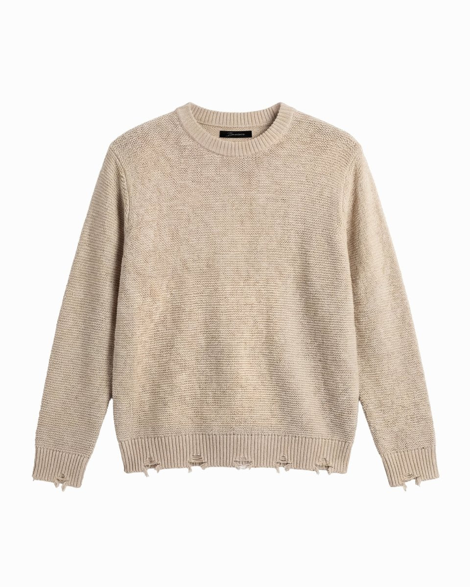DAMAGE SWEATER SAND - Benevierre