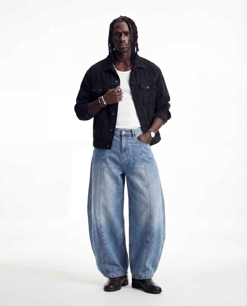 DENIM LINE BALOON BLUE - Benevierre