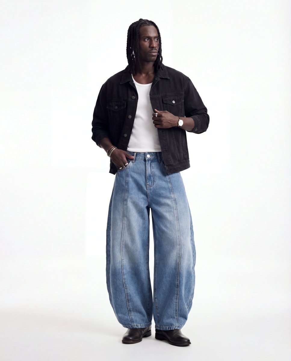 DENIM LINE BALOON BLUE - Benevierre