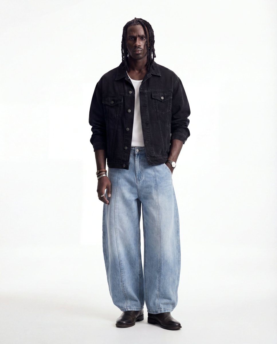 DENIM LINE BALOON LIGHT BLUE - Benevierre