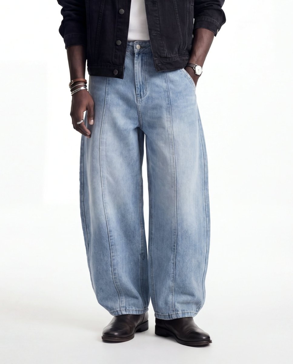 DENIM LINE BALOON LIGHT BLUE - Benevierre