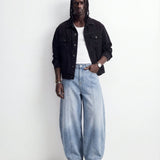 DENIM LINE BALOON LIGHT BLUE - Benevierre