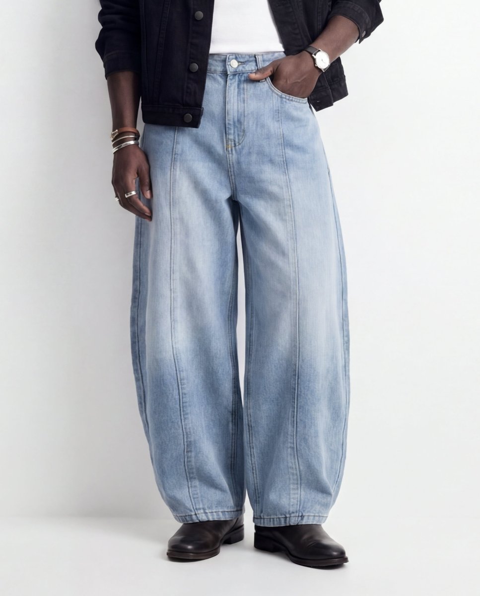 DENIM LINE BALOON LIGHT BLUE - Benevierre