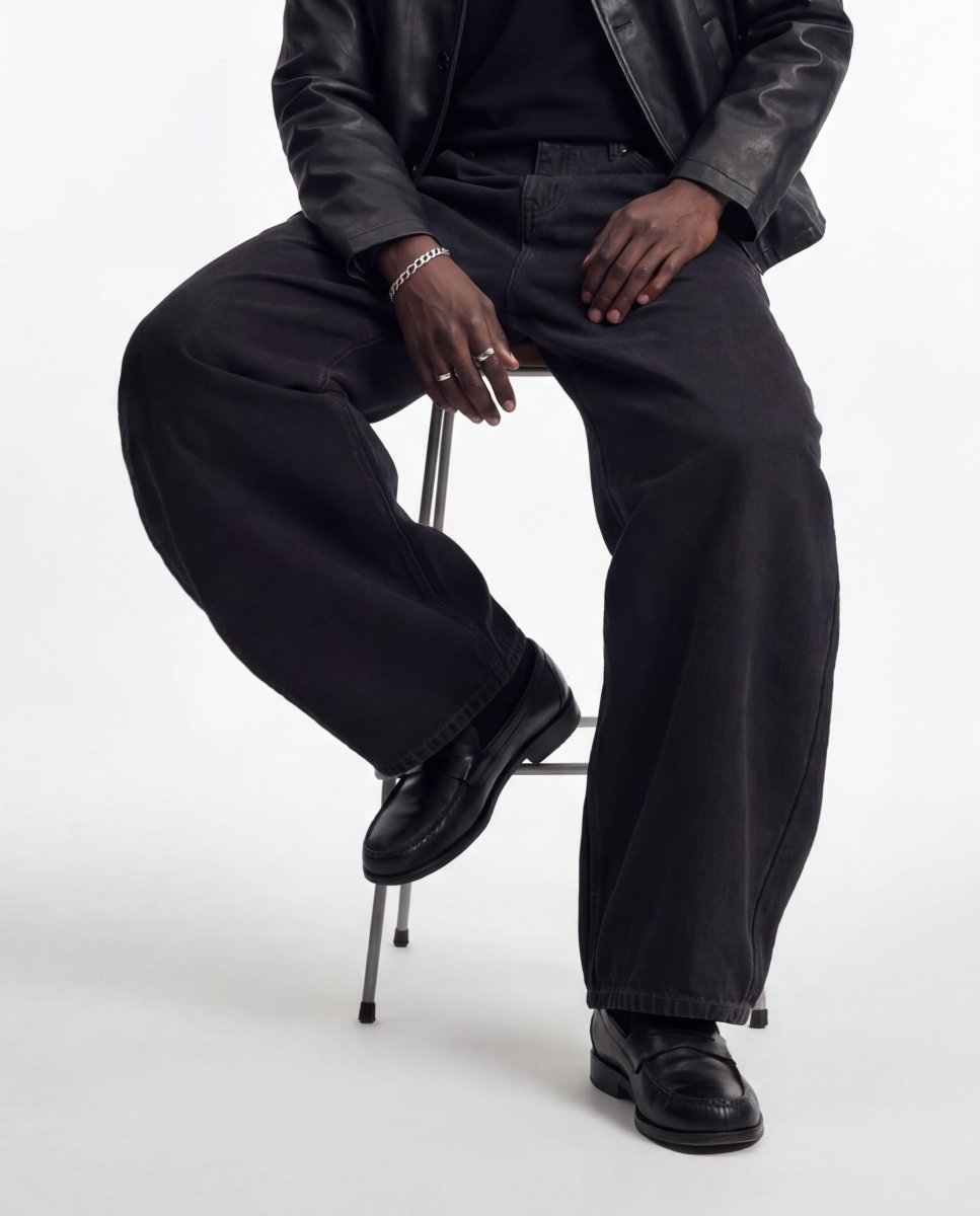 DENIM URBAN BALOON BLACK RAW - Benevierre