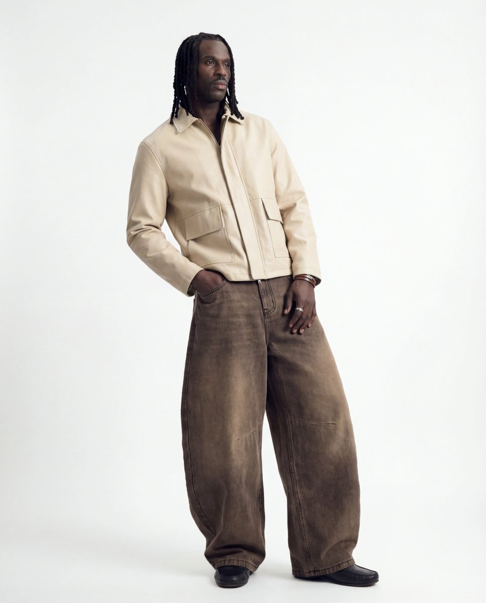 DENIM URBAN BALOON BROWN - Benevierre