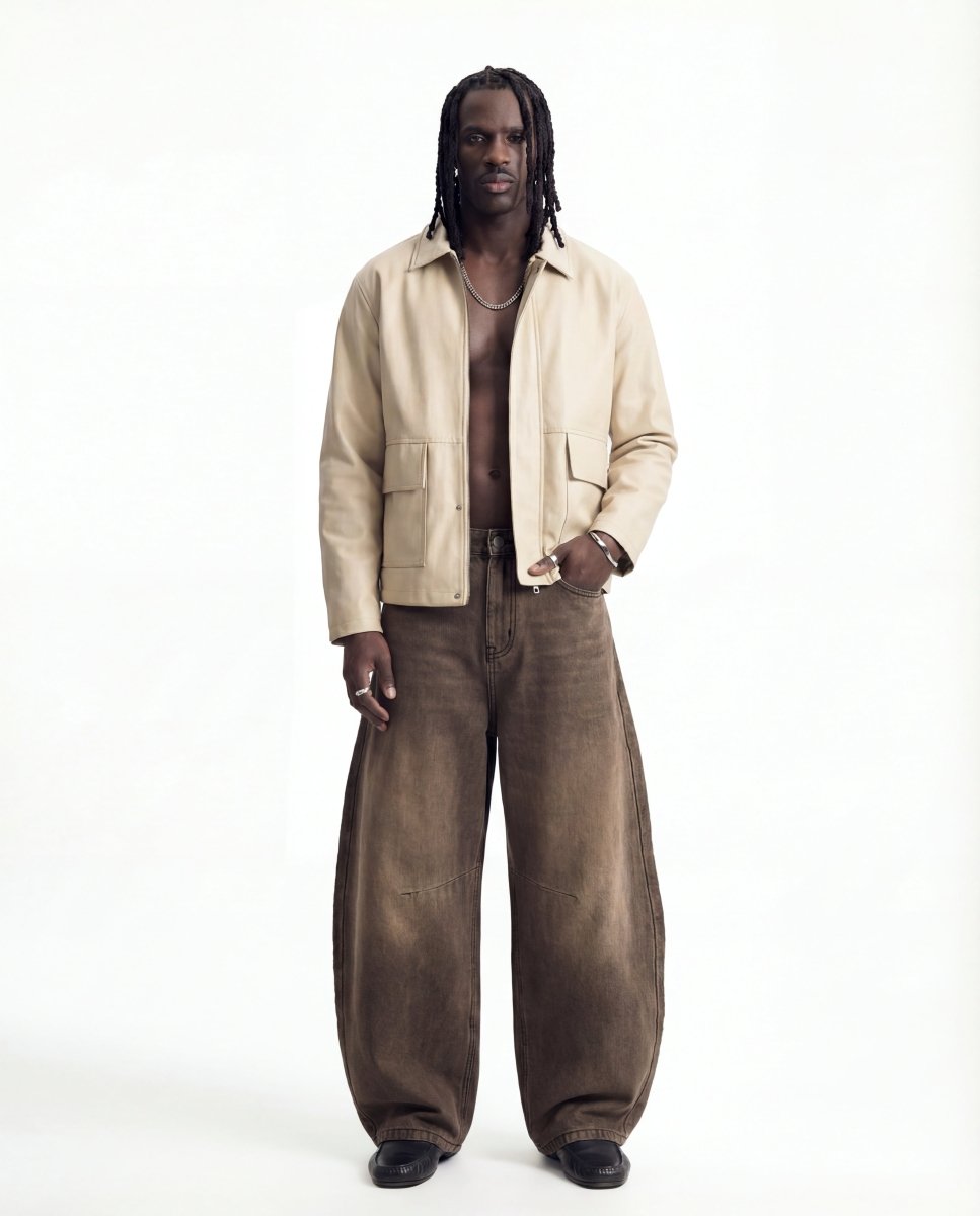 DENIM URBAN BALOON BROWN - Benevierre