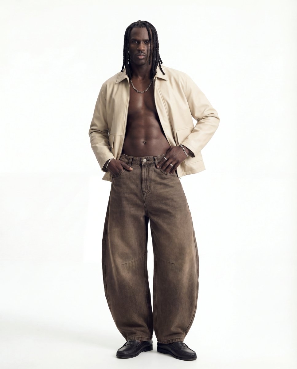 DENIM URBAN BALOON BROWN - Benevierre