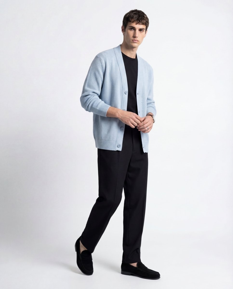 DOWNTOWN SOFT CARDIGAN LIGHT BLUE - Benevierre