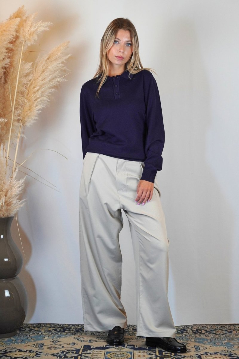 ELEGANT OVER PANT SAND - Benevierre