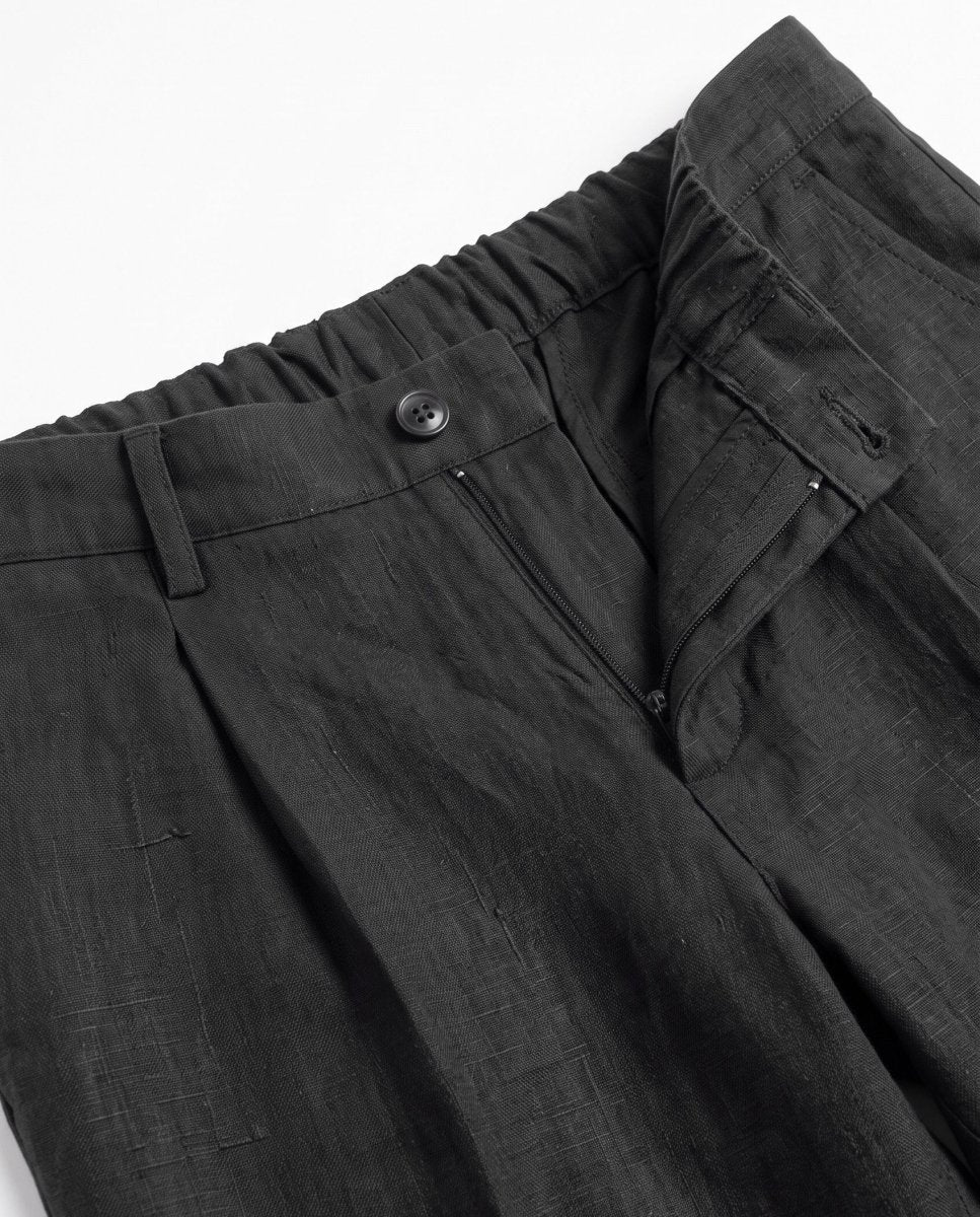 ELEGANT PANT IN LINO BLACK - Benevierre