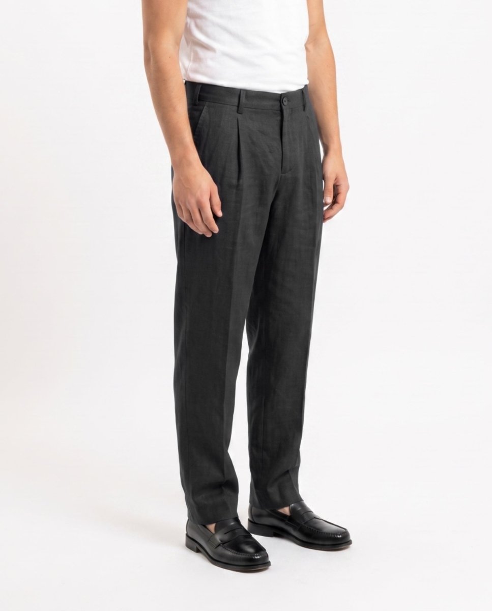 ELEGANT PANT IN LINO BLACK - Benevierre