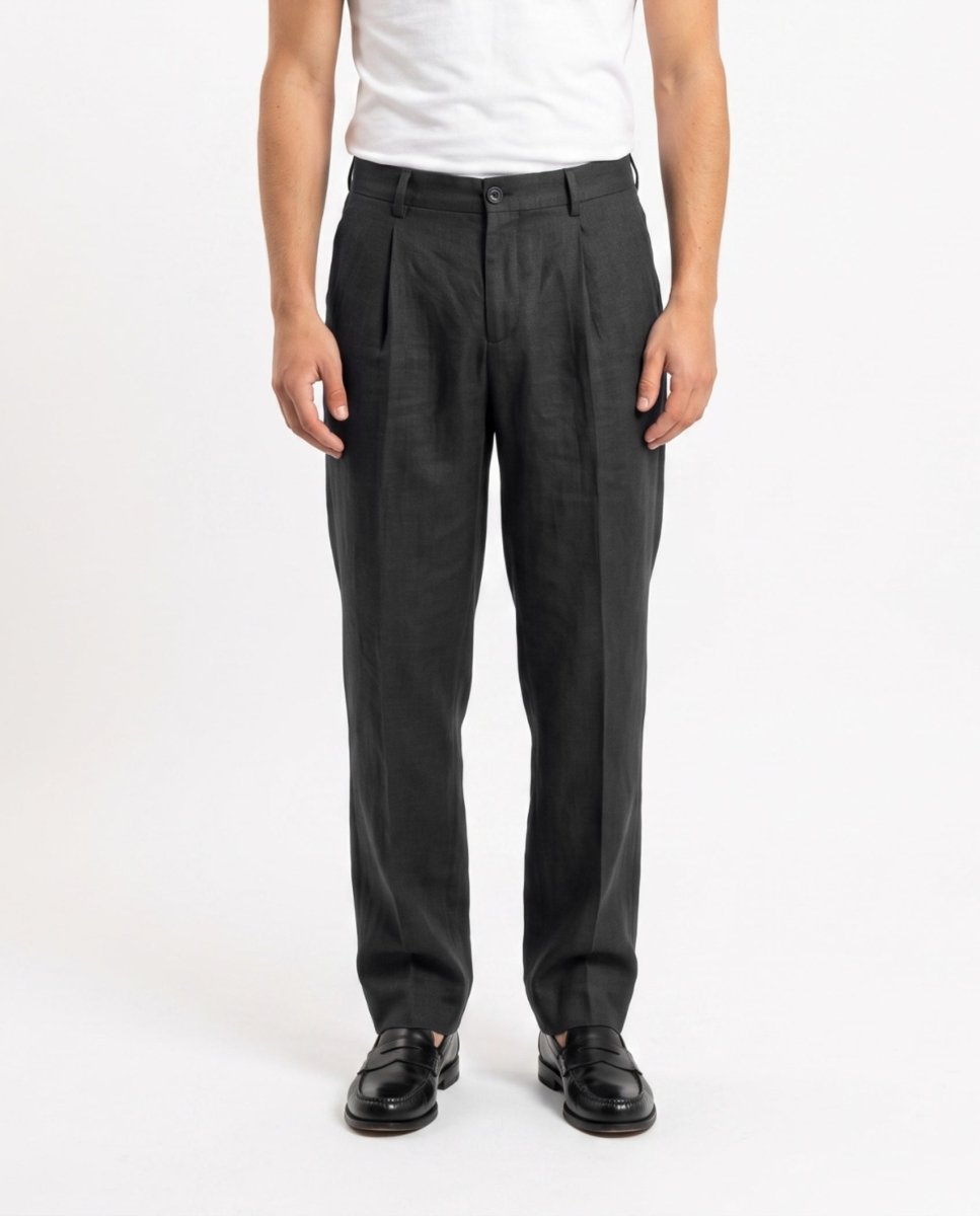 ELEGANT PANT IN LINO BLACK - Benevierre