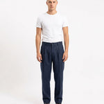 ELEGANT PANT IN LINO BLUE - Benevierre
