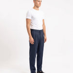ELEGANT PANT IN LINO BLUE - Benevierre