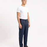 ELEGANT PANT IN LINO BLUE - Benevierre