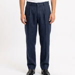 ELEGANT PANT IN LINO BLUE - Benevierre