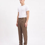 ELEGANT PANT IN LINO BROWN - Benevierre