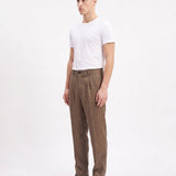 ELEGANT PANT IN LINO BROWN - Benevierre