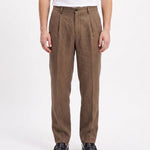 ELEGANT PANT IN LINO BROWN - Benevierre