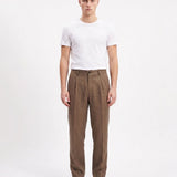 ELEGANT PANT IN LINO BROWN - Benevierre