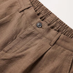 ELEGANT PANT IN LINO BROWN - Benevierre