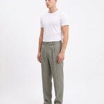 ELEGANT PANT IN LINO GREEN - Benevierre