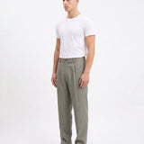ELEGANT PANT IN LINO GREEN - Benevierre