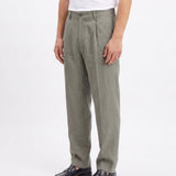 ELEGANT PANT IN LINO GREEN - Benevierre