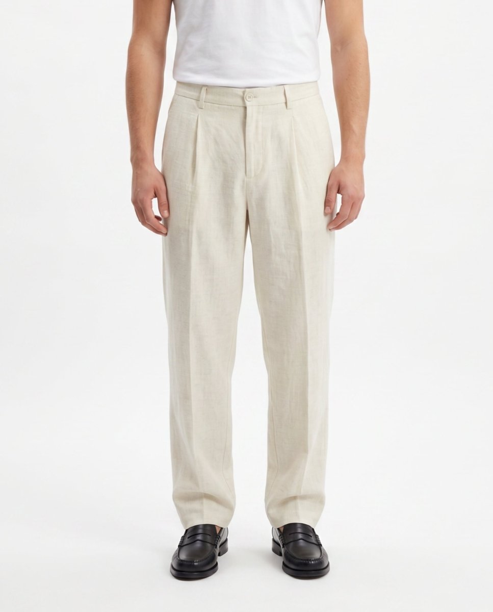 ELEGANT PANT IN LINO WHITE - Benevierre