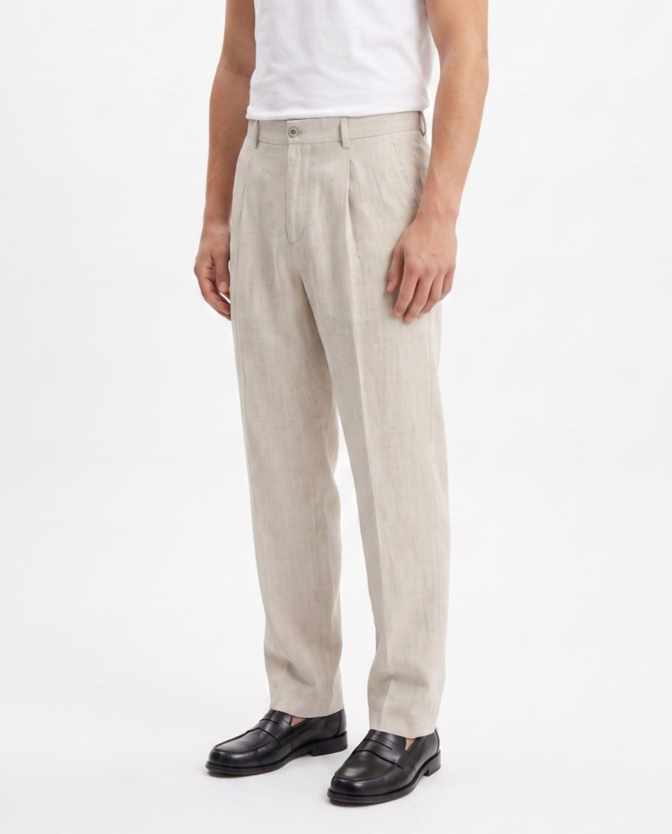 ELEGANT PANT IN LINO WHITE - Benevierre