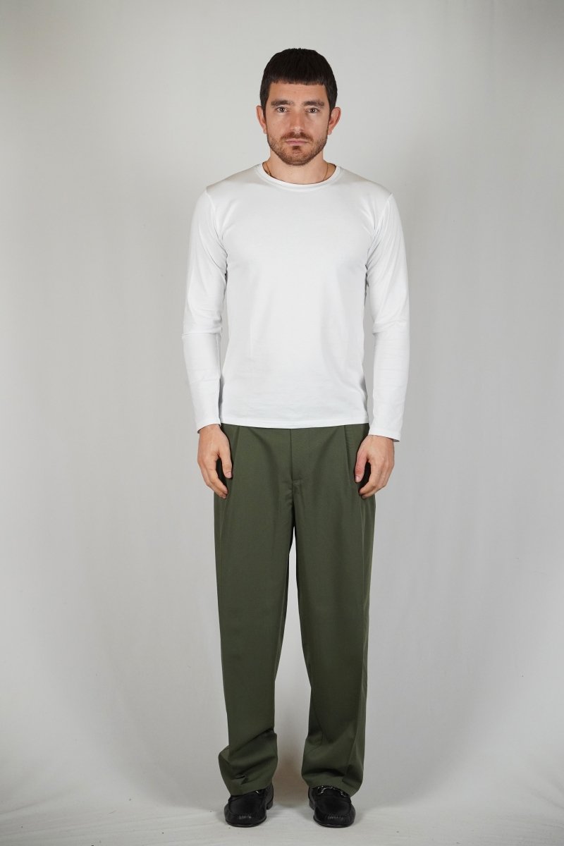 ELEGANT PANT VERDE BOSCO - Benevierre