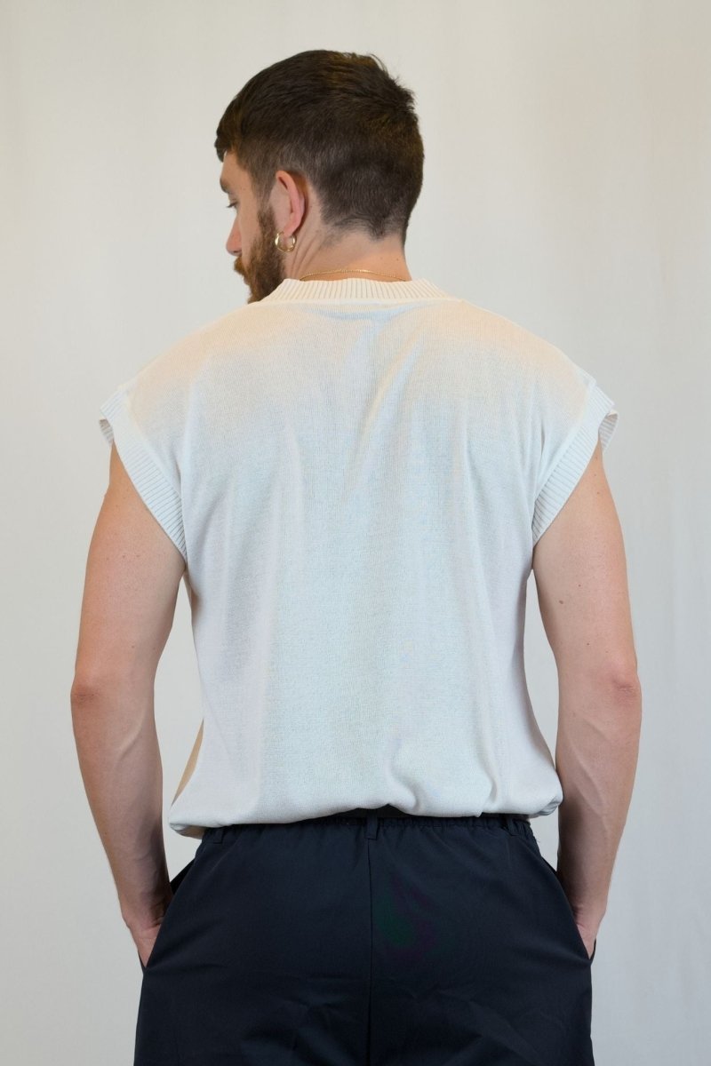 GILET IN MAGLIA BIANCO - Benevierre