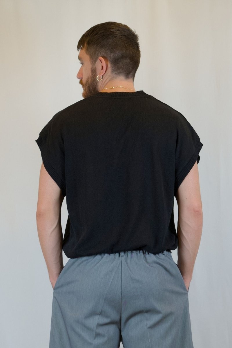 GILET IN MAGLIA NERO - Benevierre