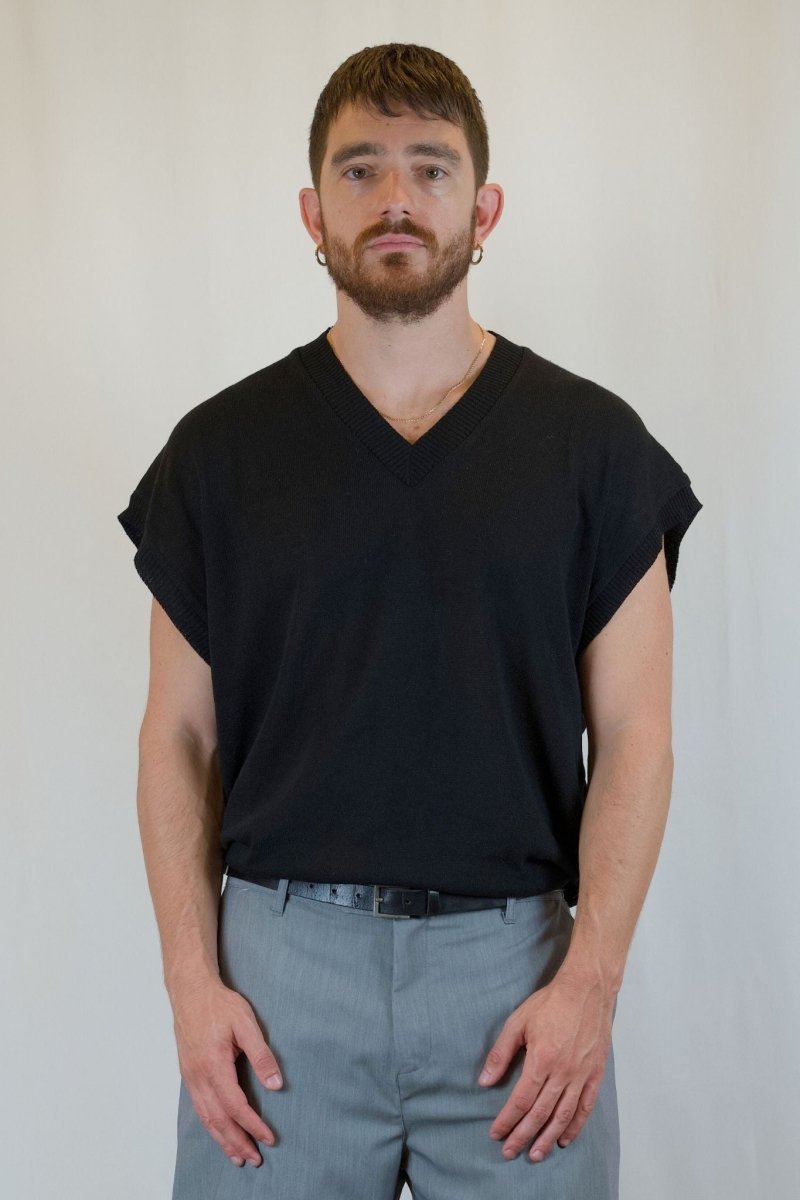 GILET IN MAGLIA NERO - Benevierre
