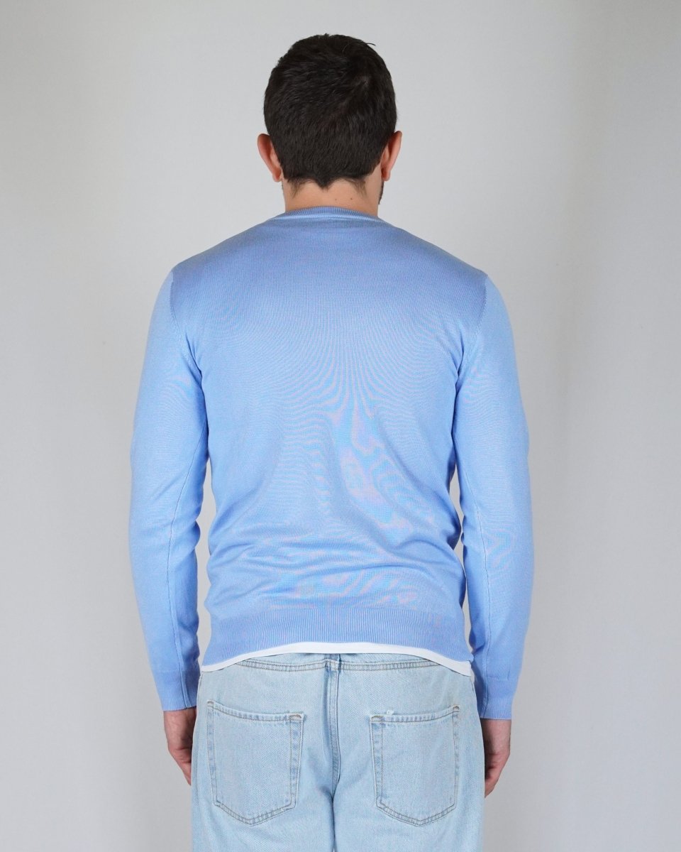 GIROCOLLO IN MAGLIA AZZURRO - Benevierre