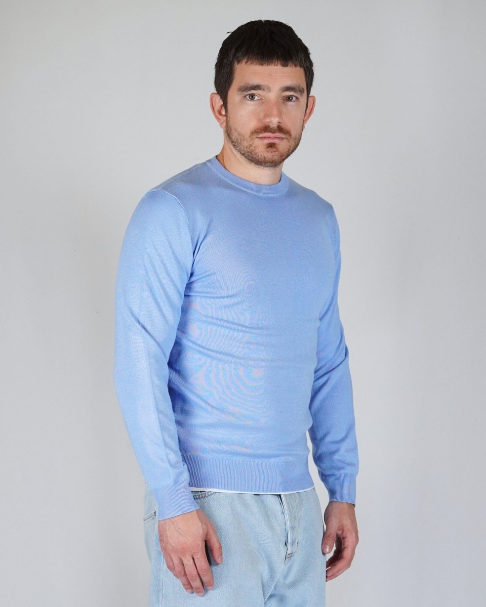 GIROCOLLO IN MAGLIA AZZURRO - Benevierre