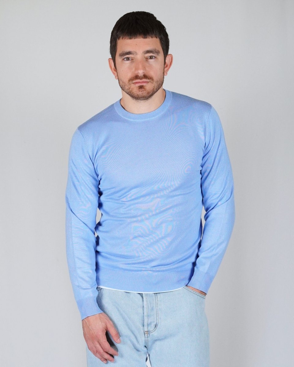 GIROCOLLO IN MAGLIA AZZURRO - Benevierre