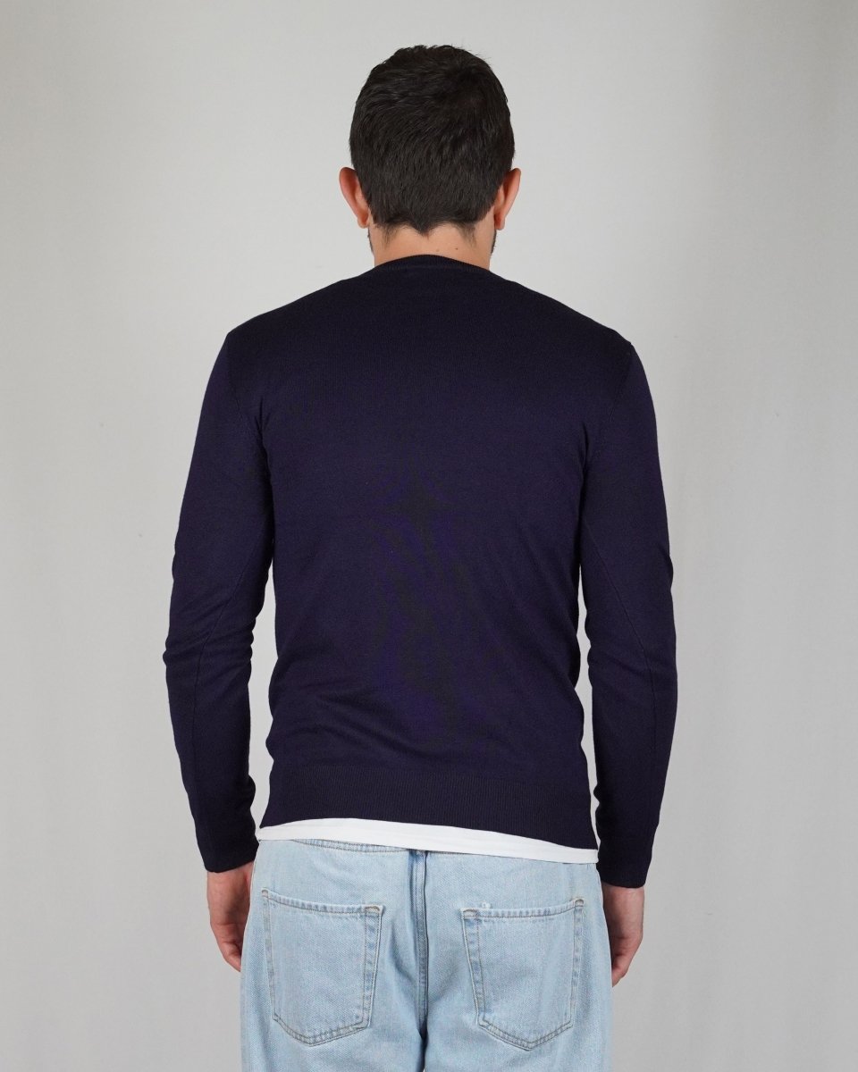 GIROCOLLO IN MAGLIA BLU - Benevierre