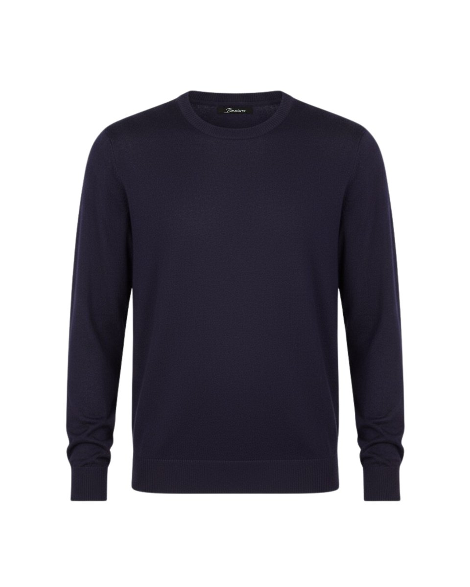 GIROCOLLO IN MAGLIA BLU - Benevierre