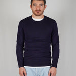 GIROCOLLO IN MAGLIA BLU - Benevierre