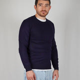GIROCOLLO IN MAGLIA BLU - Benevierre