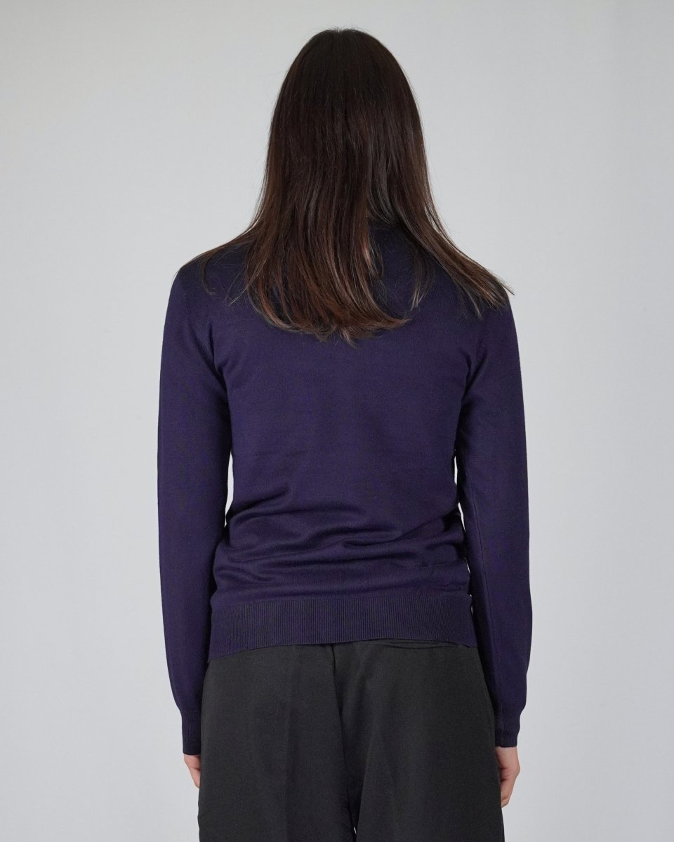 GIROCOLLO IN MAGLIA BLU - Benevierre