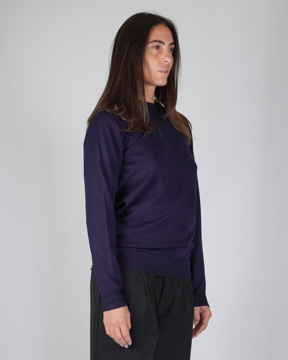 GIROCOLLO IN MAGLIA BLU - Benevierre
