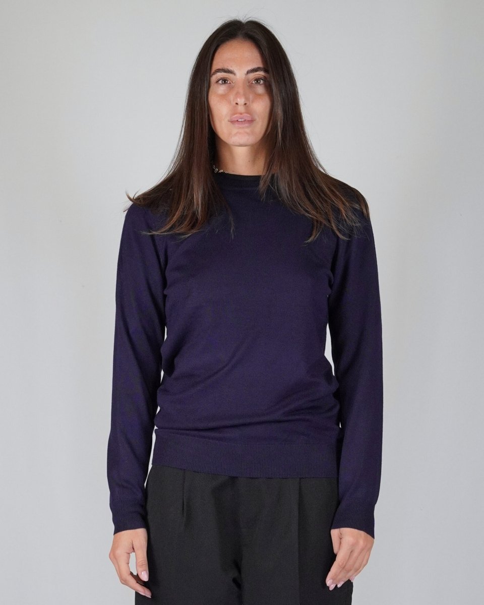 GIROCOLLO IN MAGLIA BLU - Benevierre