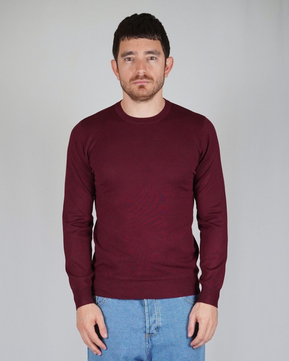 GIROCOLLO IN MAGLIA BORDEAUX - Benevierre