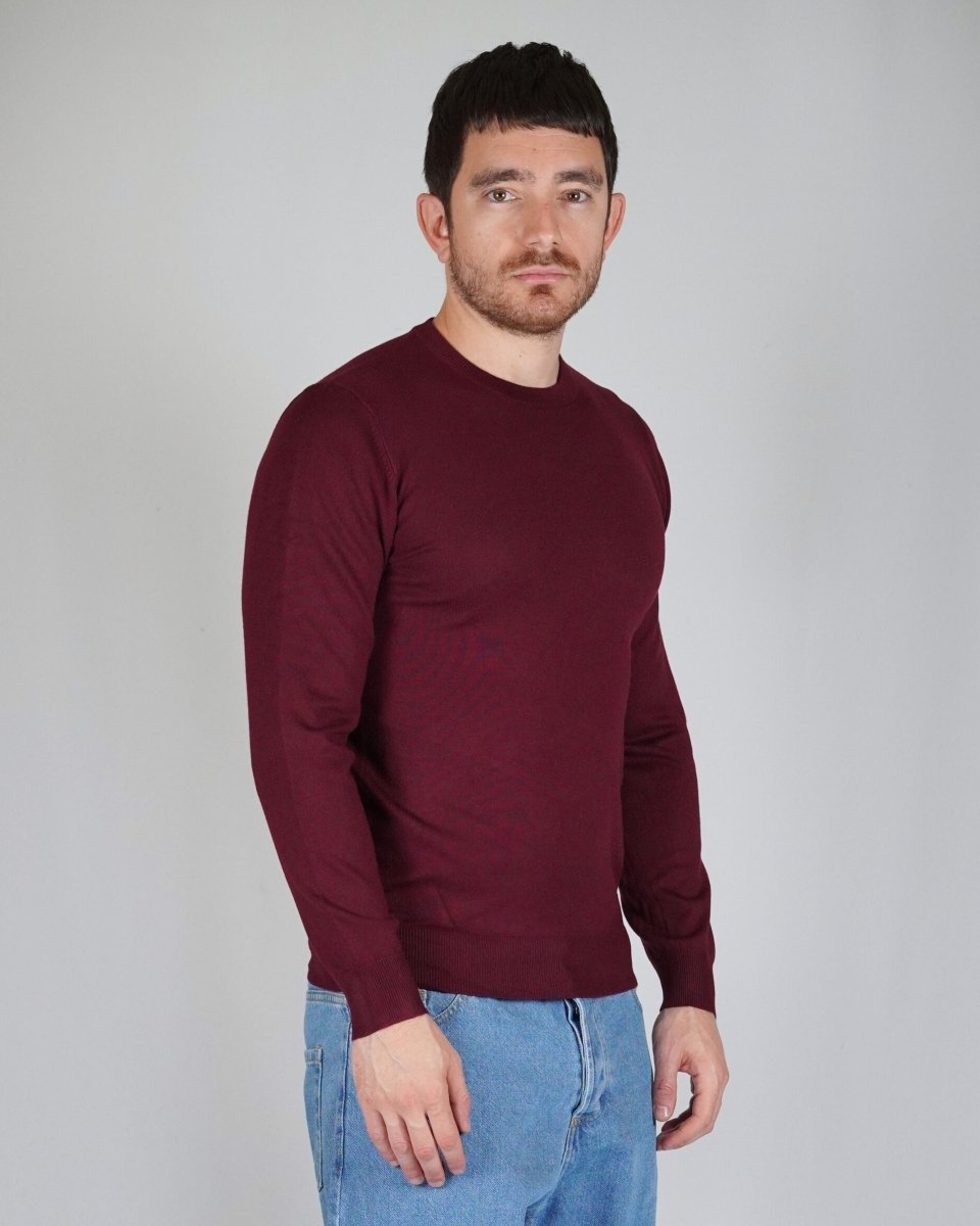 GIROCOLLO IN MAGLIA BORDEAUX - Benevierre